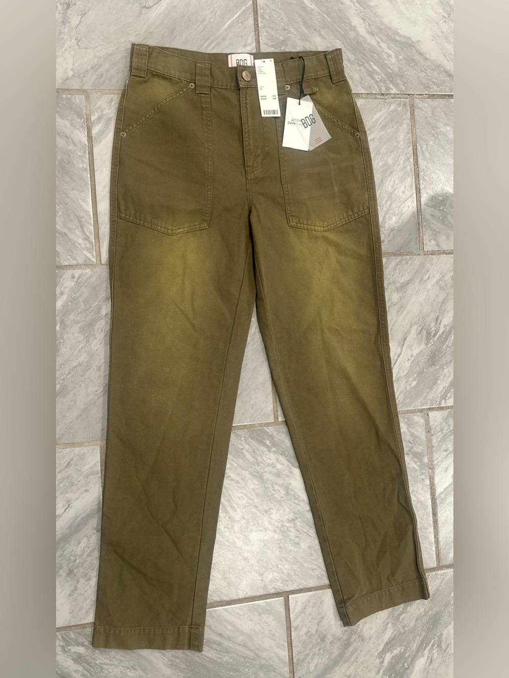 NWT Urban Outfitters BDG Womens Khaki Green Straight Pants Size 30Wx30L